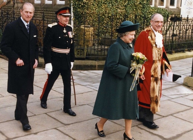 Prince Philip and Queen Elizabeth II at the opening of Touchstones
