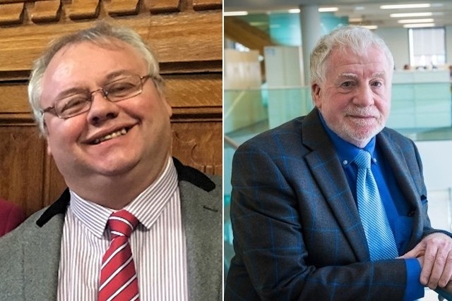 Councillor Neil Emmott (left) has been chosen to be the new leader of Rochdale Council replacing Councillor Allen Brett (right)