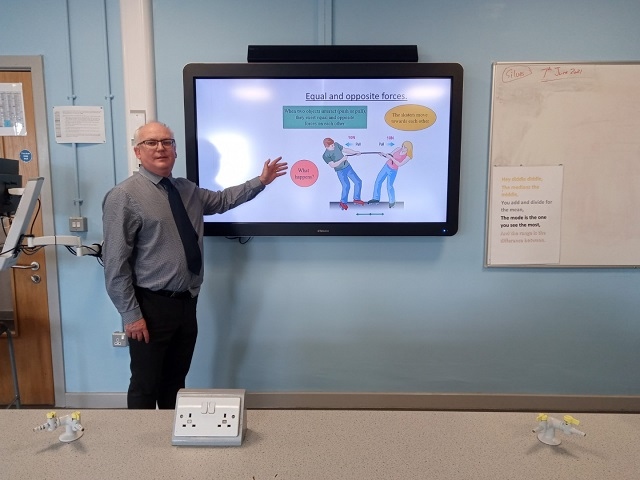 Supported by the DfE-funded Transition to Teach initiative, Jamie Curley, 55, is using his experience as territory manager in the medical devices industry and as a volunteer to teach science