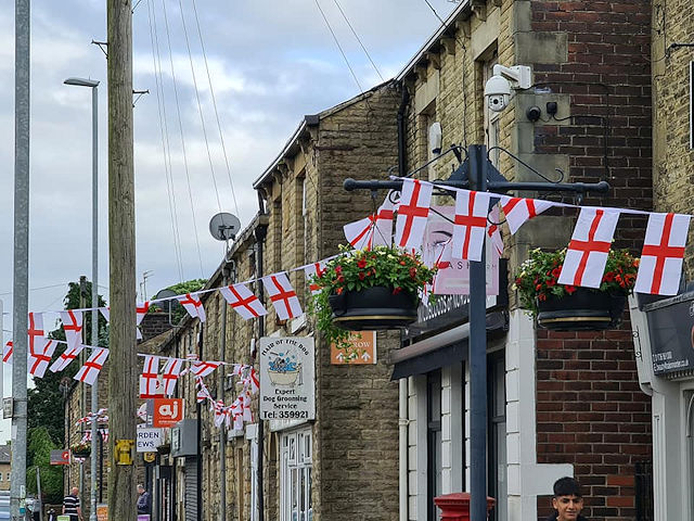 The England flag bunting in Norden