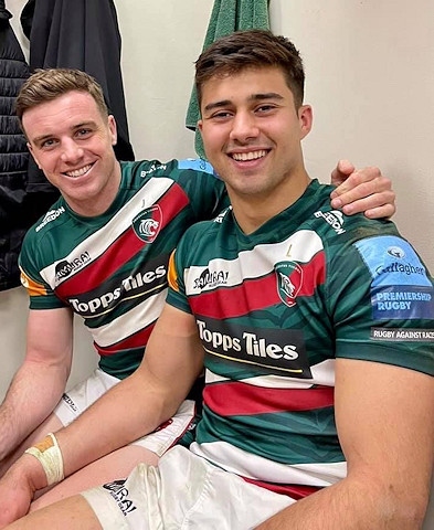 Daniel Kelly (right) with George Ford, fly-half for Leicester Tigers and England