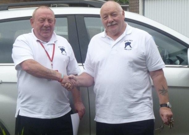 Mick Armstrong (left) with Rochdale Judo Club's Warren Schofield
