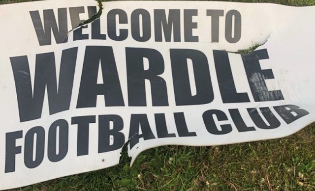 Youths have broken and torn down advertising boards at Wardle FC, broken the fencing and set fire to wheelie bins three times since Christmas