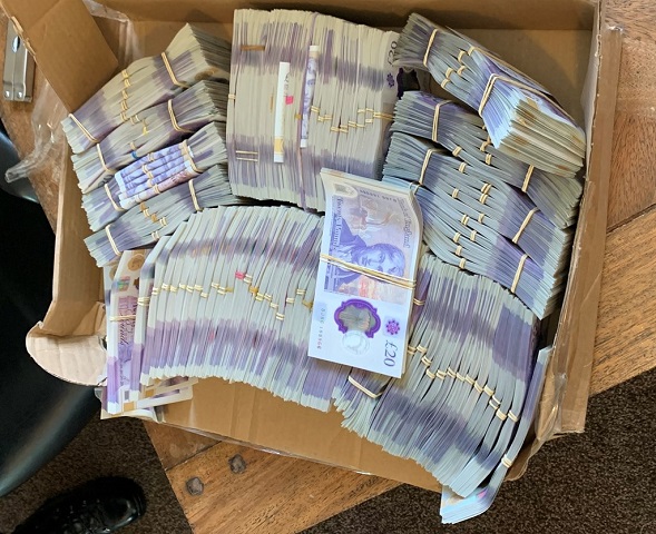 Some of the £500k found in the raid