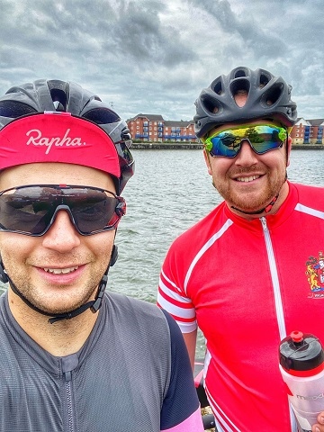 Andrew Duxbury (left) and Tim Liptrot (right) will be cycling from Wolverhampton to Wigan