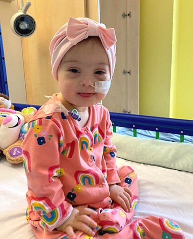 2-year-old Daisy Taylor received intensive chemotherapy at Royal Manchester Children's Hospital