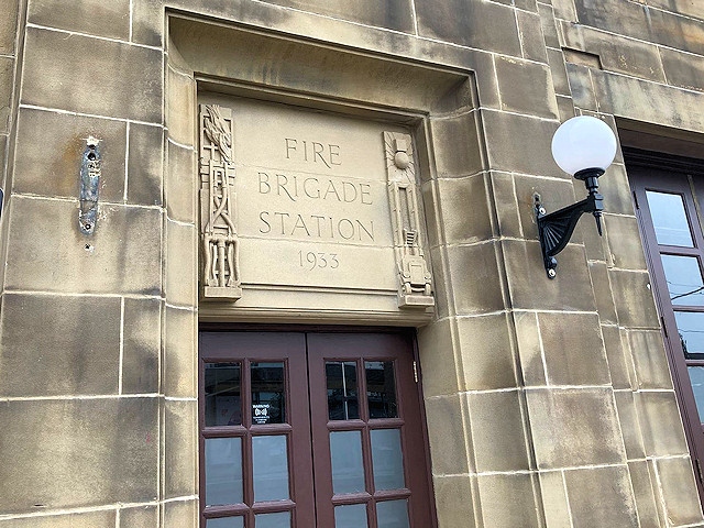 One of two Art Deco lights has been stolen from the outside of the Fireground building
