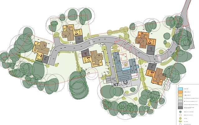 The new site layout for the Crimble Hall site. Photo - Paul Butler Associates site layout and landscape plan for Richmond Berkeley Ltd