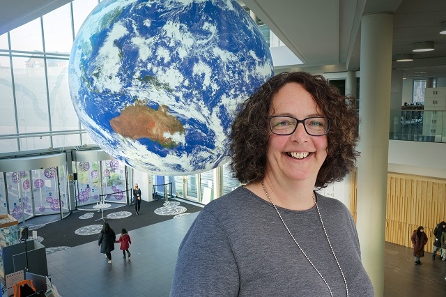 Councilor Sara Rowbotham, Deputy Chief and Cabinet Member for Climate Change and Sustainability with Gaia at Number One Riverside