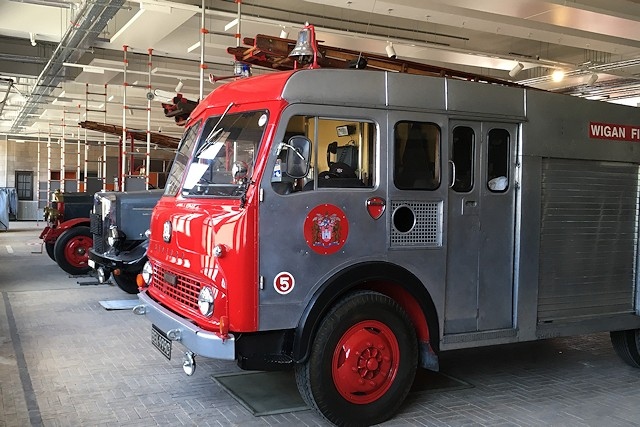 A 1965 Bedford Water Tender fire engine is one of the exhibits at Fireground on Maclure Road, Rochdale