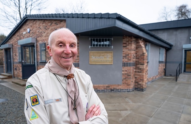 Richard Baron outside the new base of the 9th Heywood St Michael’s Scout Group