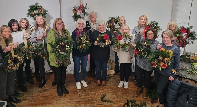 Members of Littleborough and Area Ladies Tangent with their wreaths