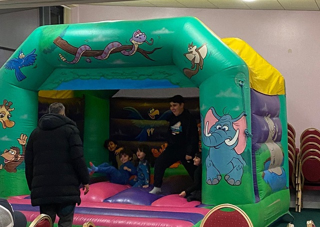 Families enjoyed a meal alongside children’s entertainment such as a bouncy castle and face painting