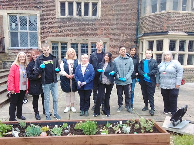 Students from the lower sixth form at Redwood planted up a sensory garden at Hopwood Hall Estate