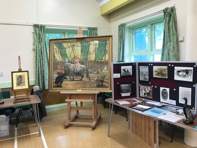 A display of portraits, monuments, museum objects had been specially transported to the community centre, including a painting - The Trick Act - by famous artist Dame Laura Knight (pictured)