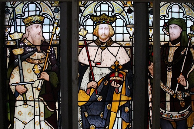 Restored stained glass window in the Great Hall