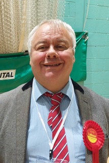 A confident Neil Emmott at Heywood and Middleton count for the Rochdale Borough Council local elections on 6 May 2022