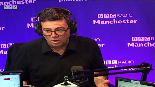Greater Manchester mayor Andy Burnham in the hot seat