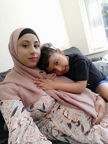 Fauzia pictured with Saqib on her birthday in June 2021 when she was six months pregnant with his baby brother