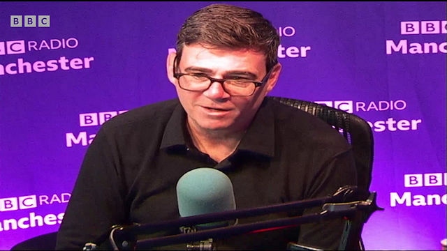 Greater Manchester mayor Andy Burnham in the Hot Seat on BBC Radio Manchester