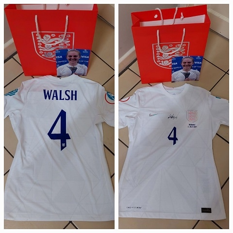 Walsh's signed number 4 England shirt
