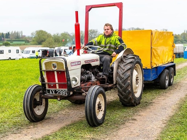 Sam Hodson on the tractor