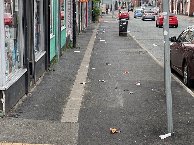 Litter on Oldham Road