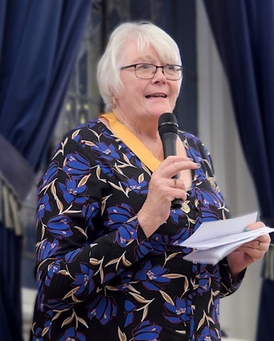 Irene Davidson toasts Rotary International