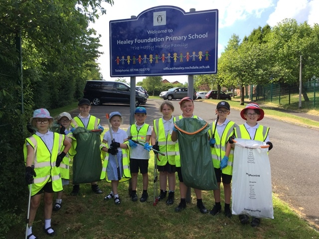 Pupils from Healey Primary School have been working hard to protect the planet with Rochdale AFC Community Trust