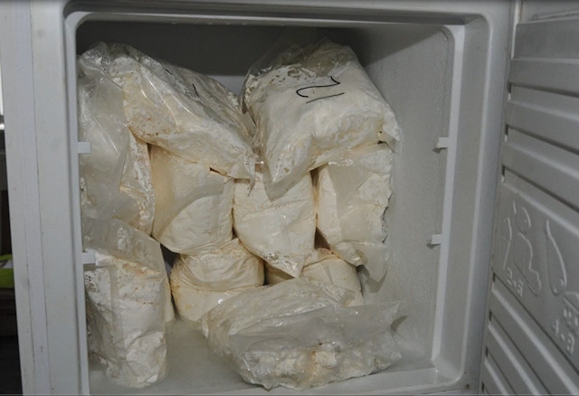 Drugs stored in a freezer