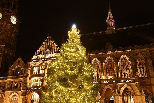 Rochdale Town Hall at Christmas