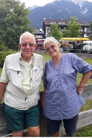 Lawrence Scholes with wife Margaret in Seefeld, Austria