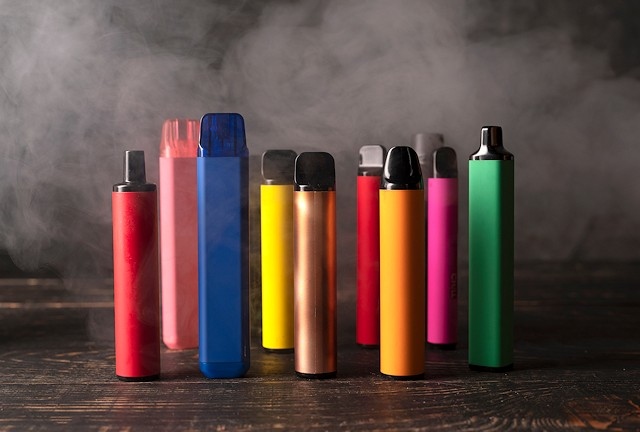 Rochdale Conservatives told the LDRS that they would back a national plan to ban disposable vapes (pictured) altogether, and people should only be only to use them in areas where smoking is also permitted
