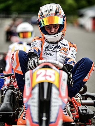 Morgan Hudson competes for a place in the British Kart Championships