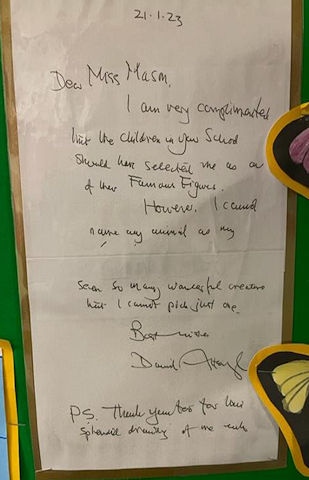 The letter from Sir David Attenborough