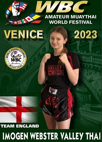 Imogen Webster, 12, has been chosen to compete in the Amateur Muay Thai World Championships