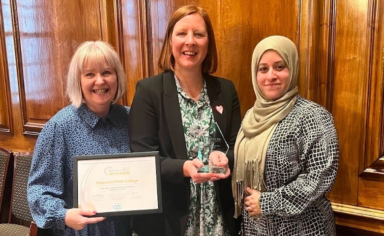 L-R: Safeguarding and wellbeing manager, Tracey Marrow; principal and CEO, Julia Heap; and safeguarding officer, Sadia Khan