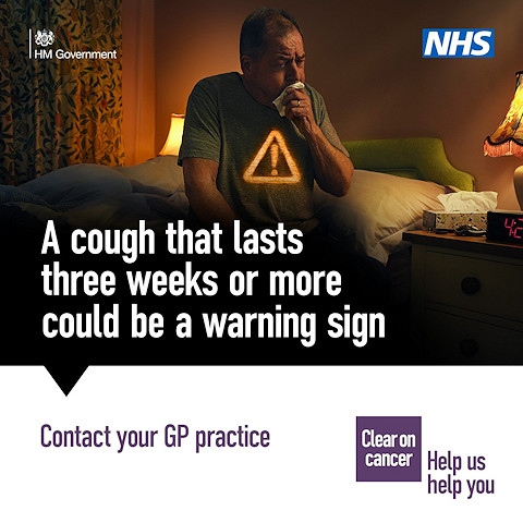 NHS campaign - a cough that lasts longer than 3 weeks