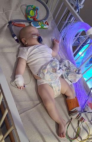 Tania's baby Keane in hospital