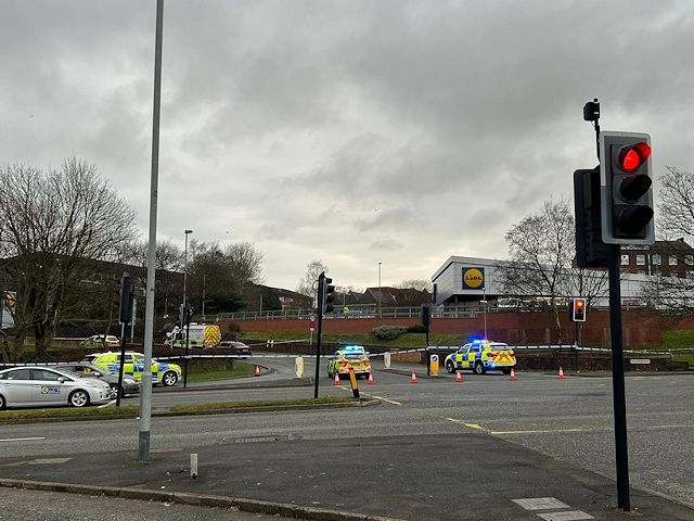 Spotland Road has been closed at the junction with St Mary's Gate