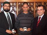 Mohammed Asad Receiving the fair play award on behalf of Real Deeplish from Yasrab Shah and Phil Woolas MP