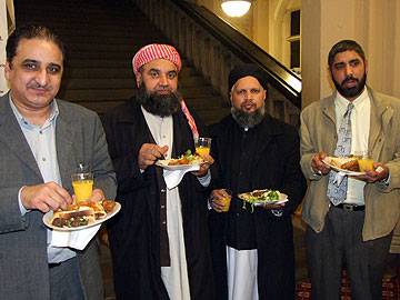 Faith Leaders enjoying the buffet at the break internal at the town hall
