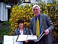 Councillor Jean Ashworth and Paul Rowen MP with Councillor Ashworth's  letters  of support 