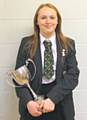Megan Callaghan with her Watson Trophy for Individual Dance 