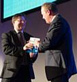 Simon Danczuk accepting Campaigner of the Year award last night from Iain Watson of the BBC