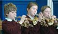 Year 6 pupils from Stansfield Hall Primary School playing the cornet