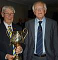 Alan Stuttard receives the President's Trophy from David Shepherd on behalf of Chris Barker