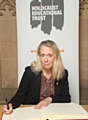 Liz McInnes MP signs Holocaust Educational Trust Book of Commitment