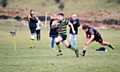 Konrad Hill about to score his try, Littleborough Rugby Union Second's