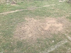 Part of the pitch at Rutherford Park before grass seed was laid